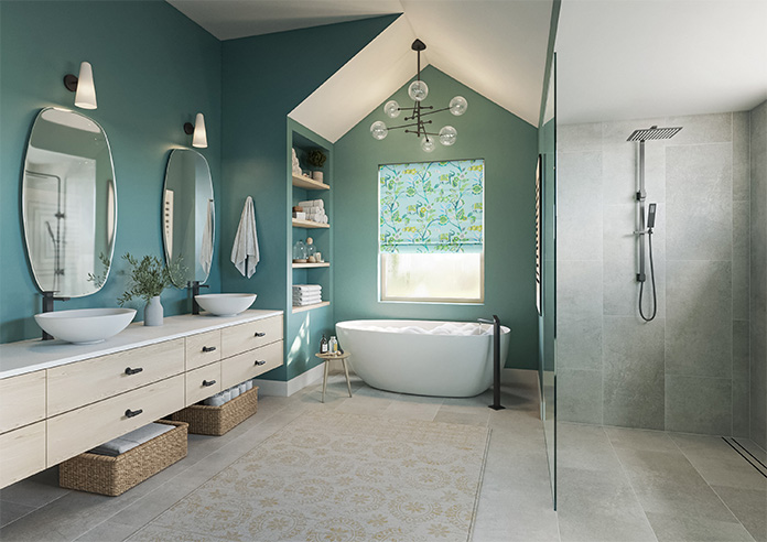 Gujarat, Cyan - Twist&Fit Roman Blind - Image 6